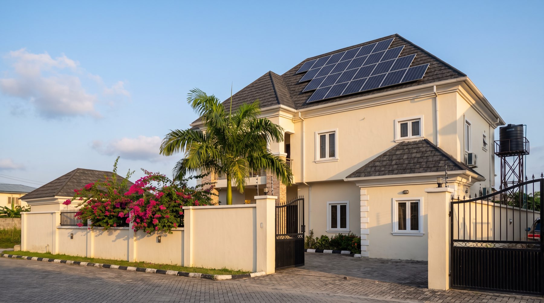 Lagos duplex with rooftop solar panels